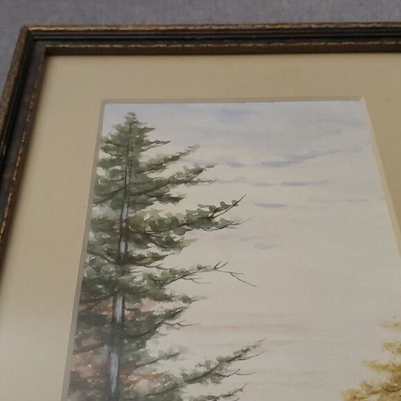 Old Vintage original signed art professionally bordered framed 7-1/4"x12-1/2" - Picture 6 of 12